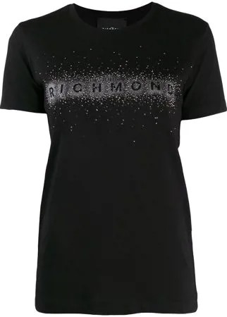 John Richmond футболка с логотипом и заклепками