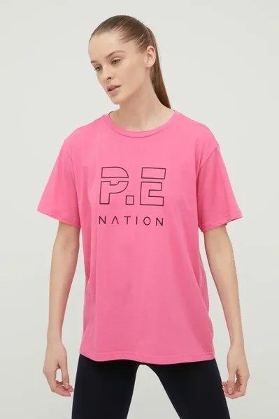 Хлопковая футболка P.E Nation, фиолетовый