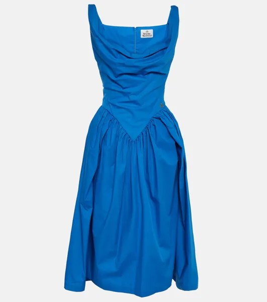 Платье миди sunday из хлопкового поплина Vivienne Westwood, синий