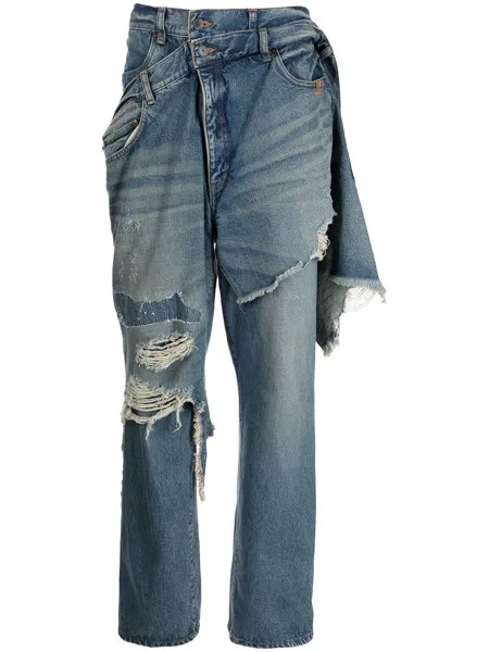 Maison Mihara Yasuhiro джинсы с эффектом потертости