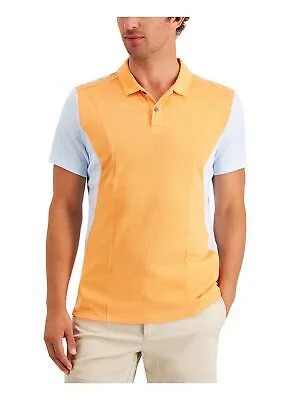 Мужская оранжевая рубашка с цветными блоками ALFANI классического трикотажного поло XL