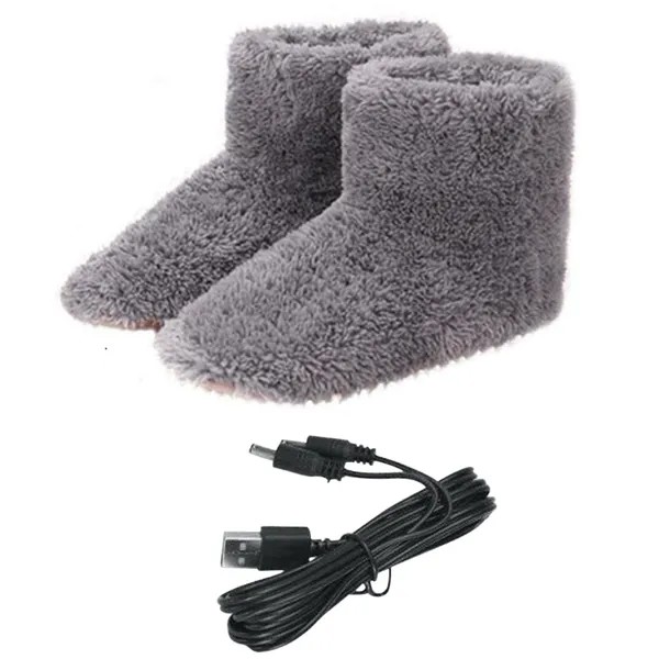 Мужчины Электрический обогрев Ботинок Плюшевый Зима Теплый USB Для ног Теплые ботинки (39-43)