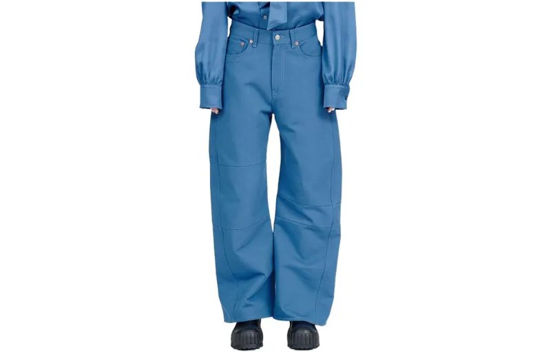 Повседневные брюки женские синие Mm6 Maison Margiela