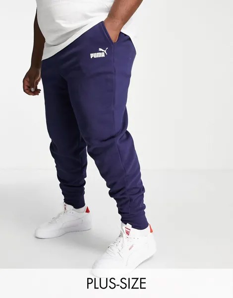 Темно-синие джоггеры с небольшим логотипом Puma PLUS Essentials