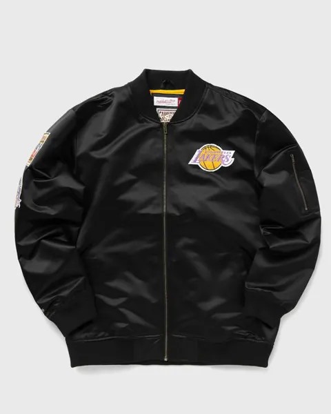 Бомбер Mitchell & Ness Nba Lightweight Satin Bomber Vintage Logo Los Angeles Lakers, черный