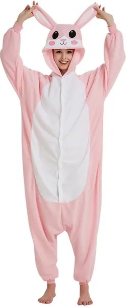 Кигуруми унисекс Funfur Fleece Розовое заяц розовое