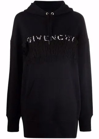 Givenchy худи с логотипом и кружевом