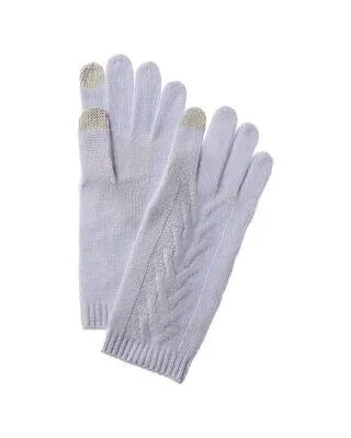 Кашемировые перчатки Amicale Cashmere Trellis с косой строчкой, женские синие