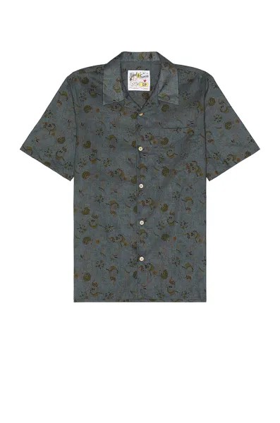 Рубашка Naked & Famous Denim Flora Sketches Aloha, цвет Grey Blue