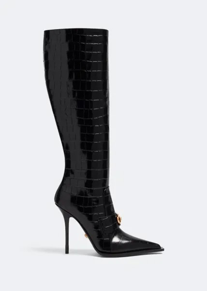 Ботинки Versace Croc-Effect Alia, черный