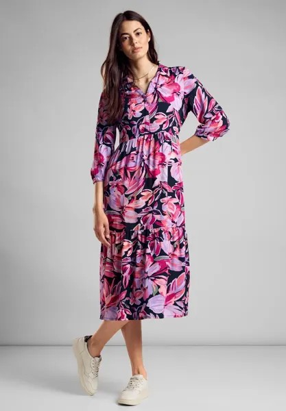 STREET ONE летнее платье с высоким воротником, цвет Magnolia Pink