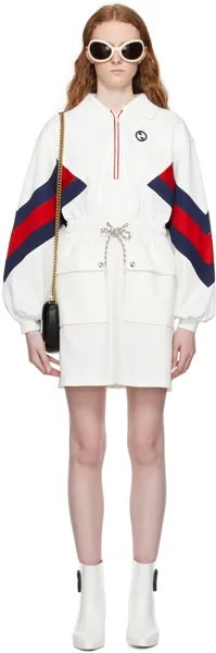Белое мини-платье Gucci Interlocking G