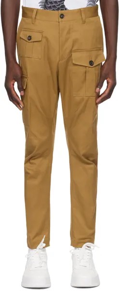 Светло-коричневые сексуальные брюки-карго Dsquared2