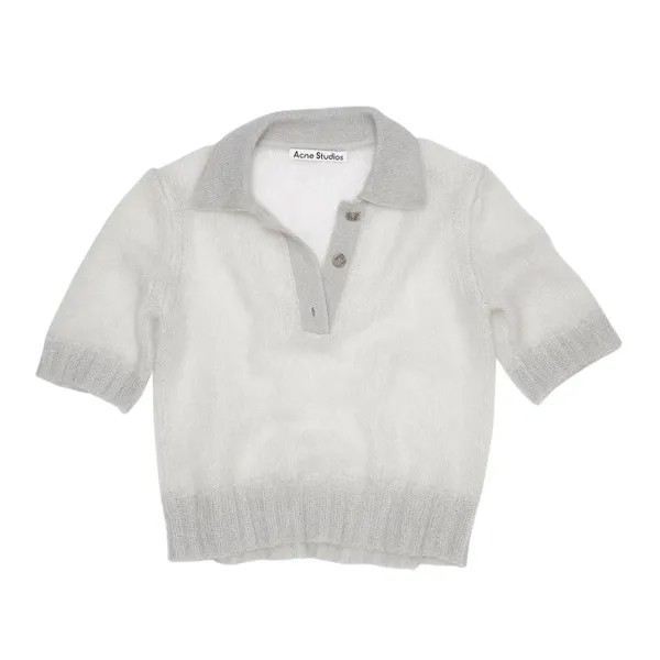 Рубашка Acne Studios Mohair Polo 'Pale Grey', серый