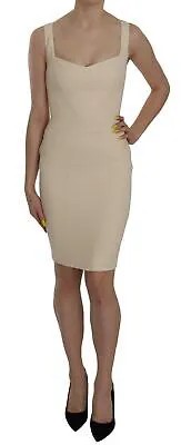 Платье ELISABETTA FRANCHI Бежевое облегающее платье без рукавов IT38/ US4 / XS Рекомендуемая розничная цена 600 долларов США