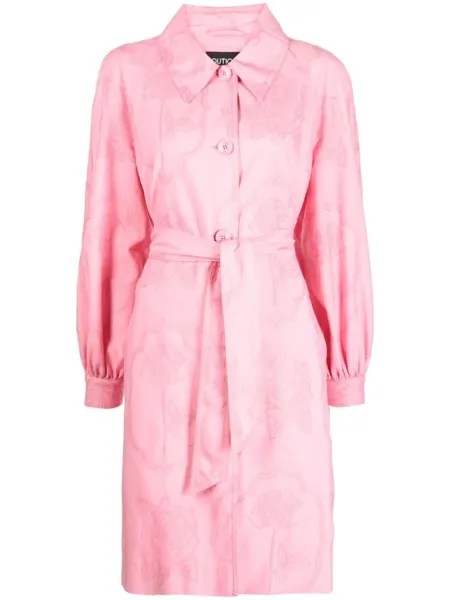 Boutique Moschino платье с поясом и вышивкой, розовый