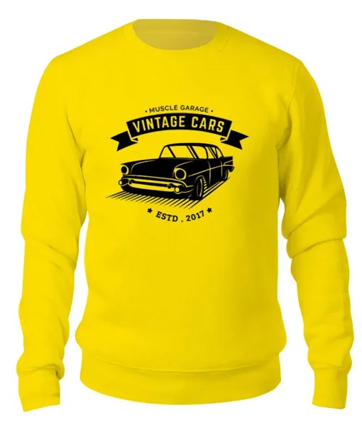Свитшот унисекс Printio Vintage cars желтый M