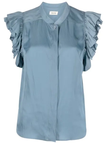 Блузка с оборками на рукавах Zadig&Voltaire, синий