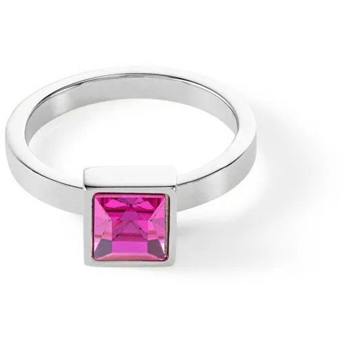 Кольцо Coeur de Lion, кристалл, размер 18, серый, розовый