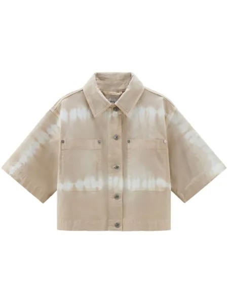 Woolrich рубашка с короткими рукавами и принтом тай-дай, нейтральный цвет
