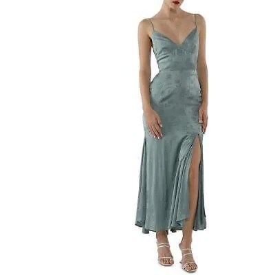 Sau Lee Женское зеленое атласное коктейльное платье миди Francesca 6 BHFO 8006