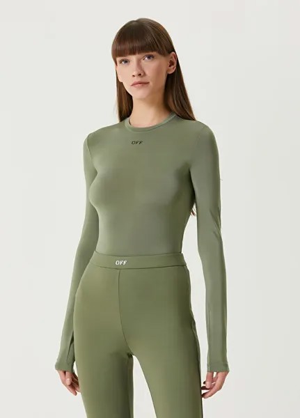 Футболка с длинным рукавом Off-White, хаки