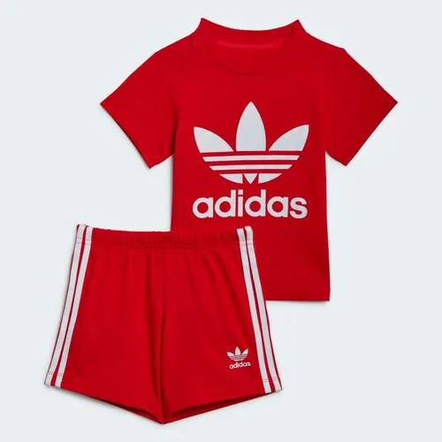 Костюм adidas, размер 74, красный, белый