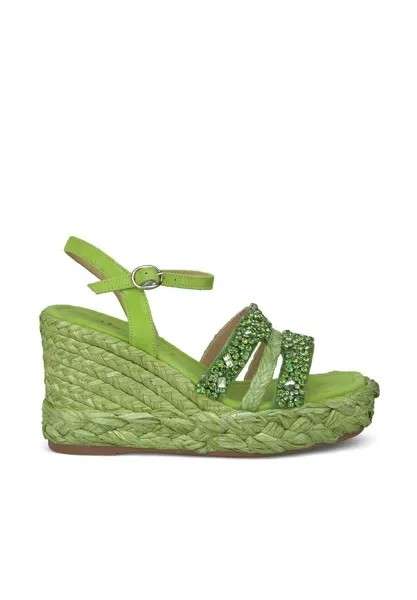 Босоножки на каблуке Alma en Pena, зеленый