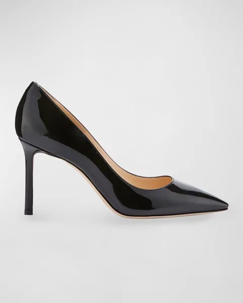 Патентные туфли-лодочки Romy с острым носком 85 мм Jimmy Choo