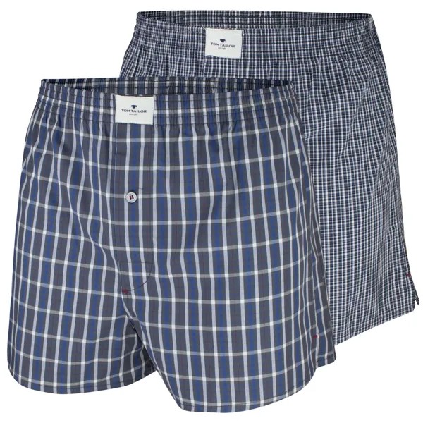 Боксеры Tom Tailor Webboxershorts 2 шт, цвет grau blau kariert / fein kariert