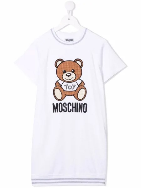 Moschino Kids платье-футболка с нашивкой Teddy Bear