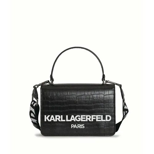 Сумка  кросс-боди Karl Lagerfeld повседневная, искусственная кожа, внутренний карман, регулируемый ремень, черный