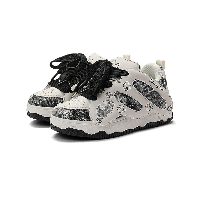 Кроссовки TALKING TOM Skateboarding Shoes Unisex Low-top, черный/белый