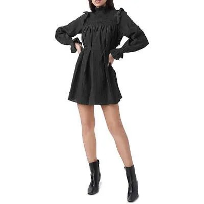 Женское черное жатое мини-платье French Connection Boza S BHFO 3299
