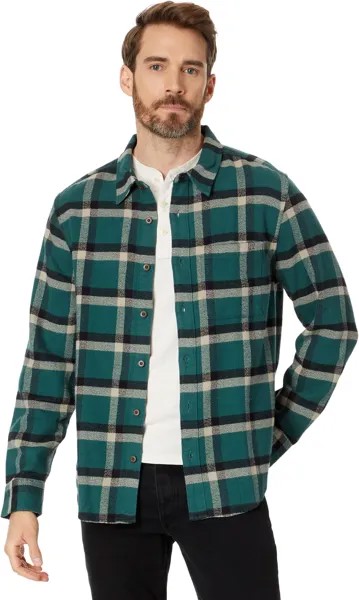 Рубашка Madewell Heathered Easy Long-Sleeve Shirt in Plaid, цвет Midnight Green