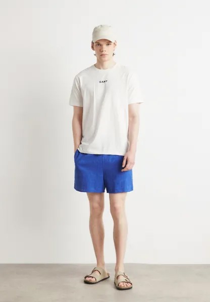 Футболка базовая Contrast Small Logo GANT, слоновая кость