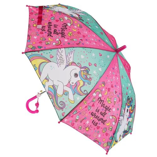 Зонт-трость Играем вместе, розовый, зеленый