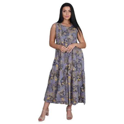 Lovetex.store / Сарафан женский летний длинный, хлопок / фиолетовый / размер 58