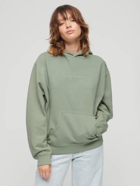 Свободное худи с микро-логотипом и вышивкой Superdry, светло-нефритовый зеленый