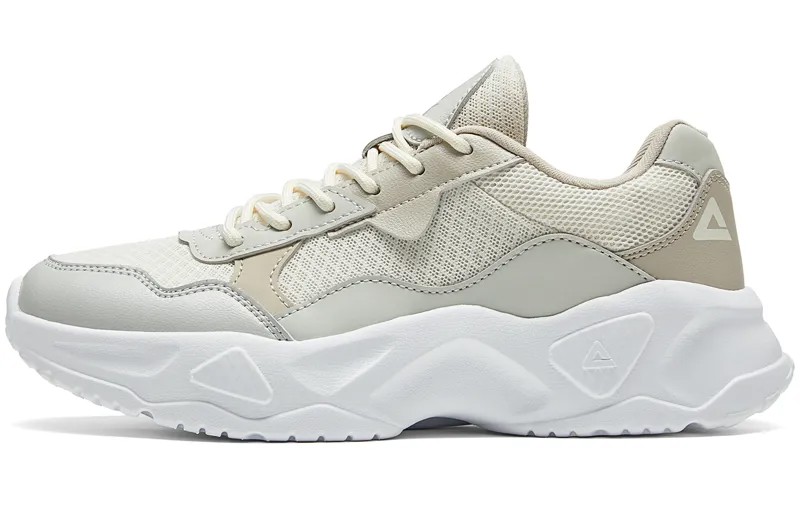 Кроссовки PEAK Lifestyle Shoes Women's Low-top Off-White/Green, белый/зеленый