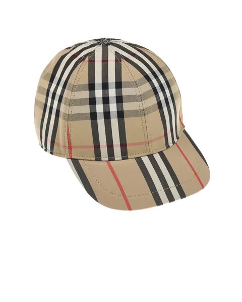 Бежевая бейсболка в клетку Burberry детская