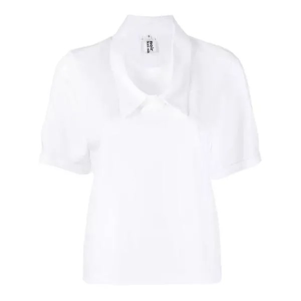 Футболка puffed sleeve cropped polo shirt Noir Kei Ninomiya, белый