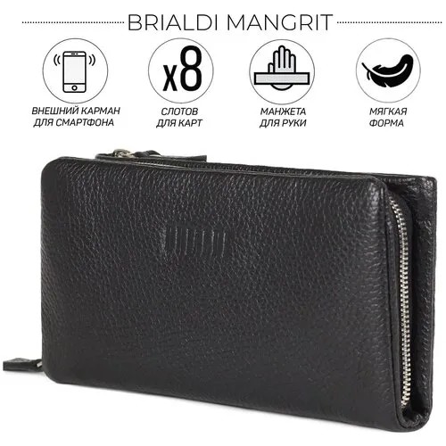 Мужской клатч мягкой формы BRIALDI Mangrit (Мангрит) relief black