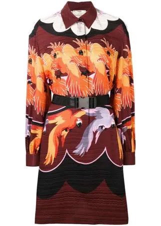 Fendi платье-рубашка с принтом