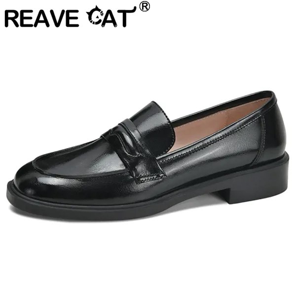 Женские туфли на толстой подошве REAVE CAT, Ретро японские Туфли Мэри Джейн в студенческом стиле, большие размеры 34-40, F1587