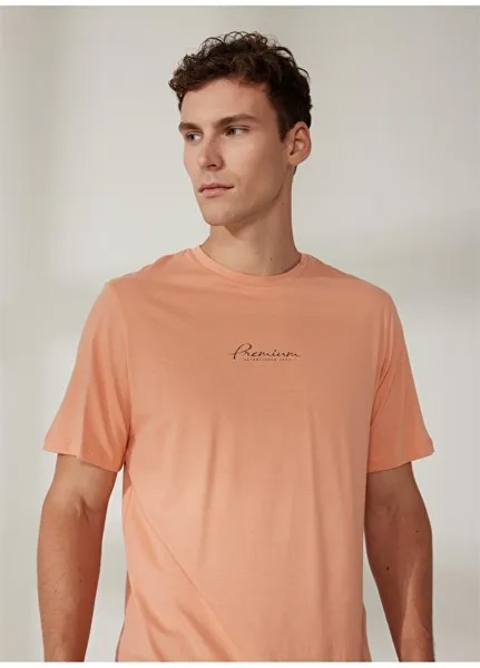Однотонная мужская футболка с круглым вырезом лосося Jack & Jones