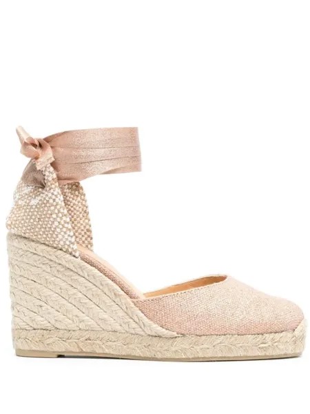 Castañer Carina 90mm wedge espadrilles, розовый