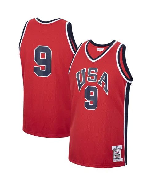 Мужская майка michael jordan red usa basketball authentic 1984 jersey Mitchell & Ness, красный