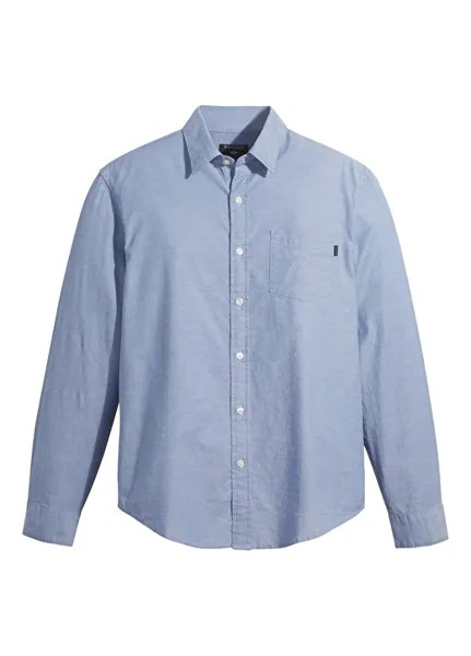 Синяя мужская оксфордская рубашка стандартного кроя стрейч Dockers