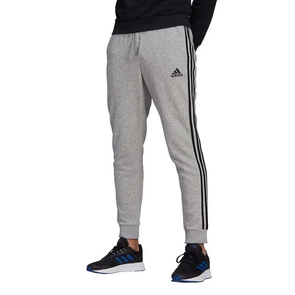 Мужские брюки 2XL Adidas Essential из флиса с зауженными манжетами, спортивные штаны, джоггеры, 3 полоски